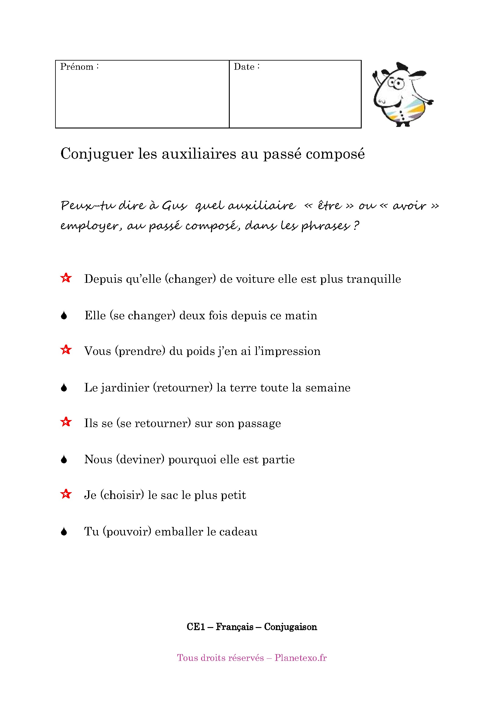 auxiliaire etre avoir passe compose