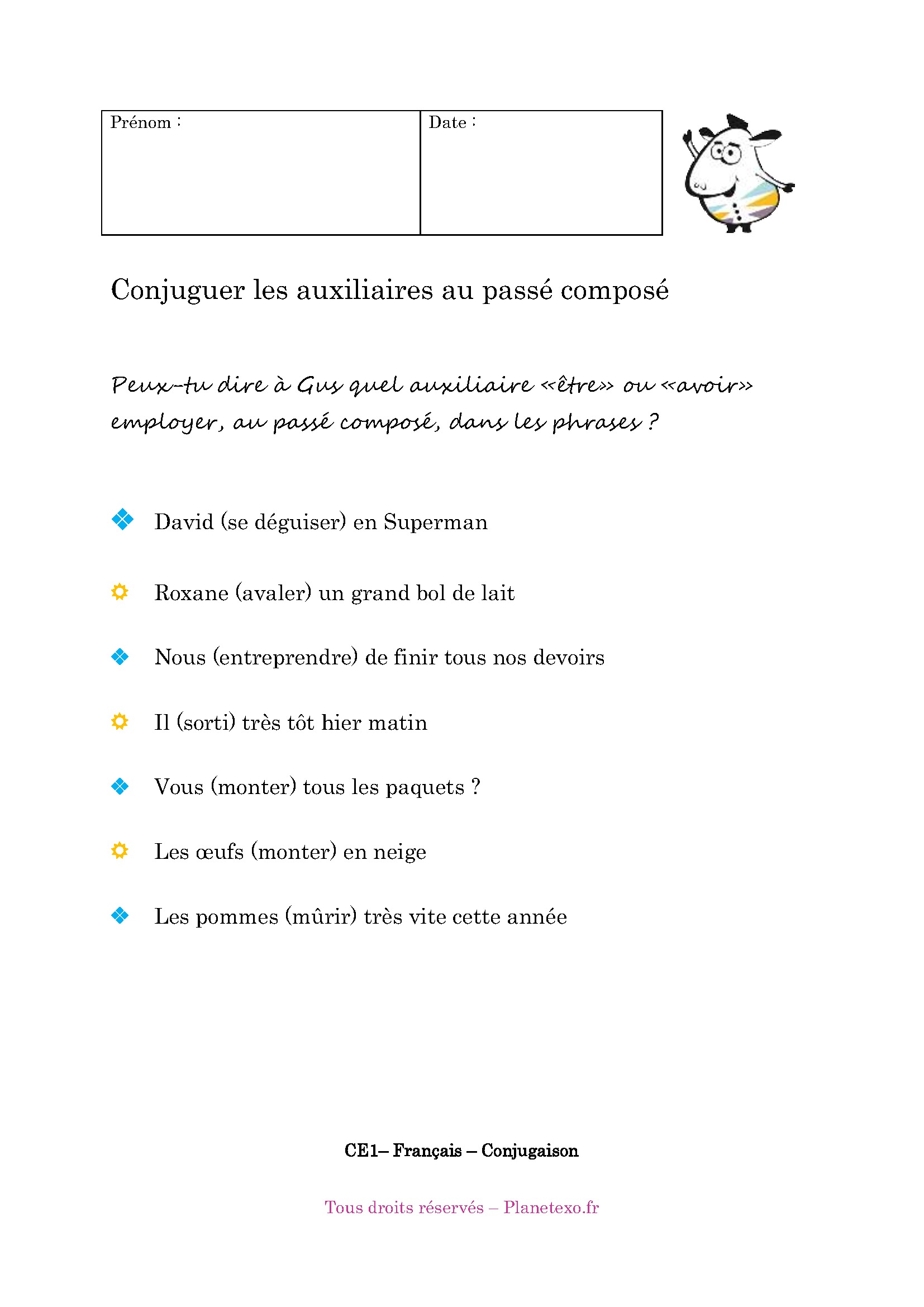 auxiliaire etre avoir passe compose