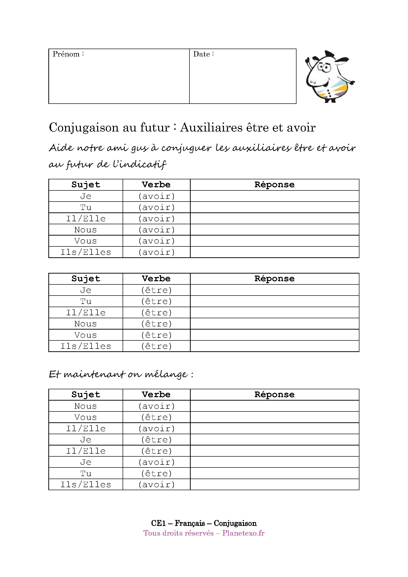 auxiliaire, futur