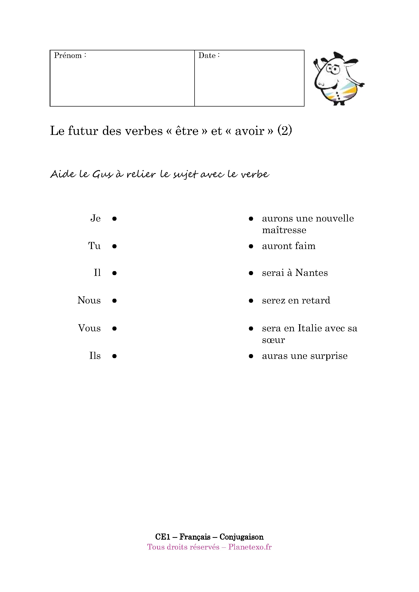sujet, verbe, être, avoir