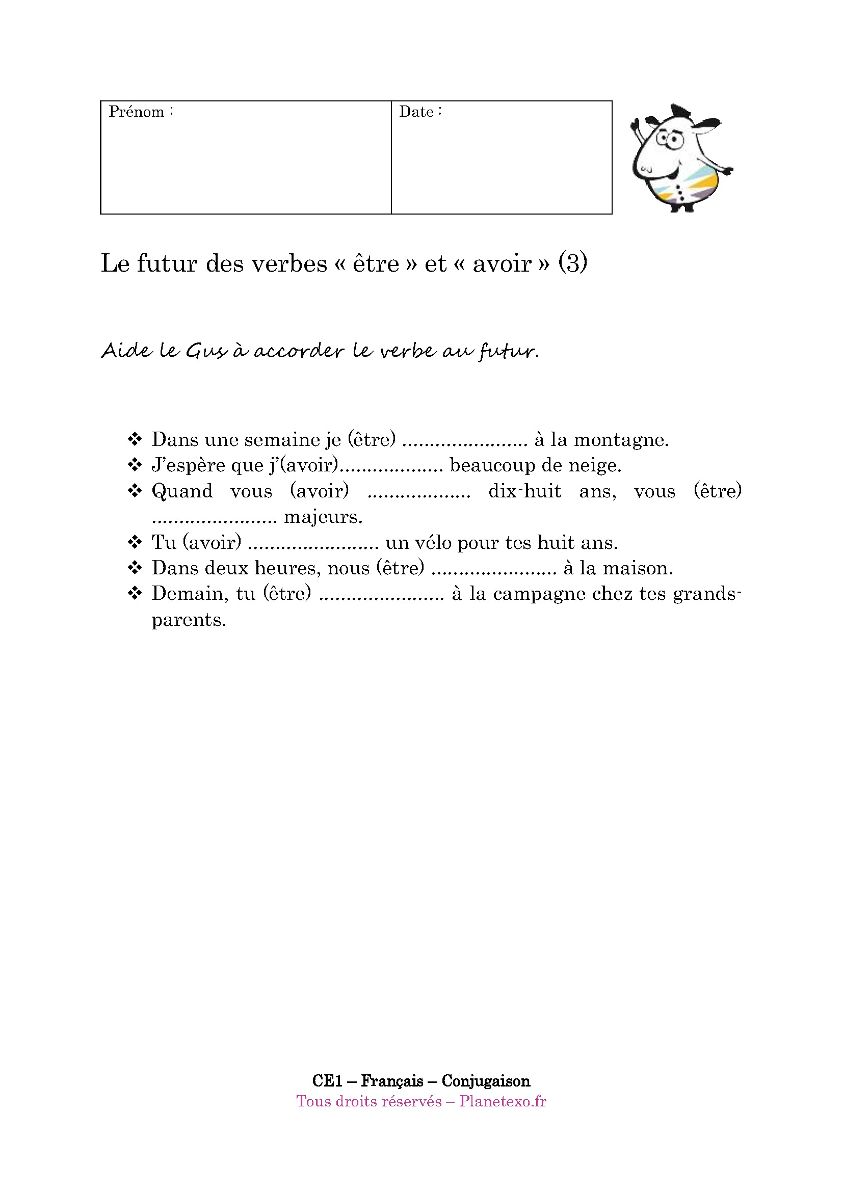 être, avoir, futur