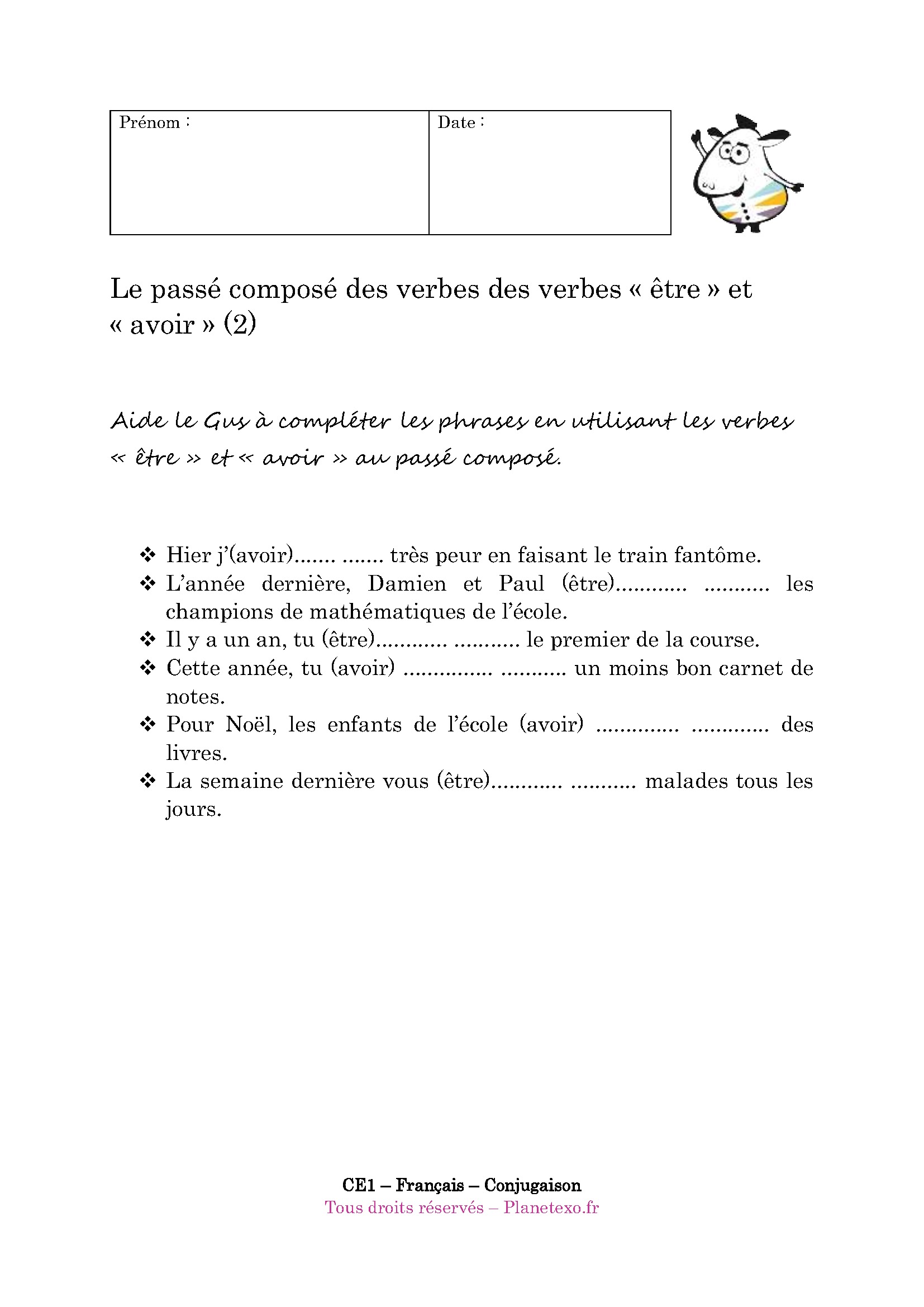 passe compose, etre