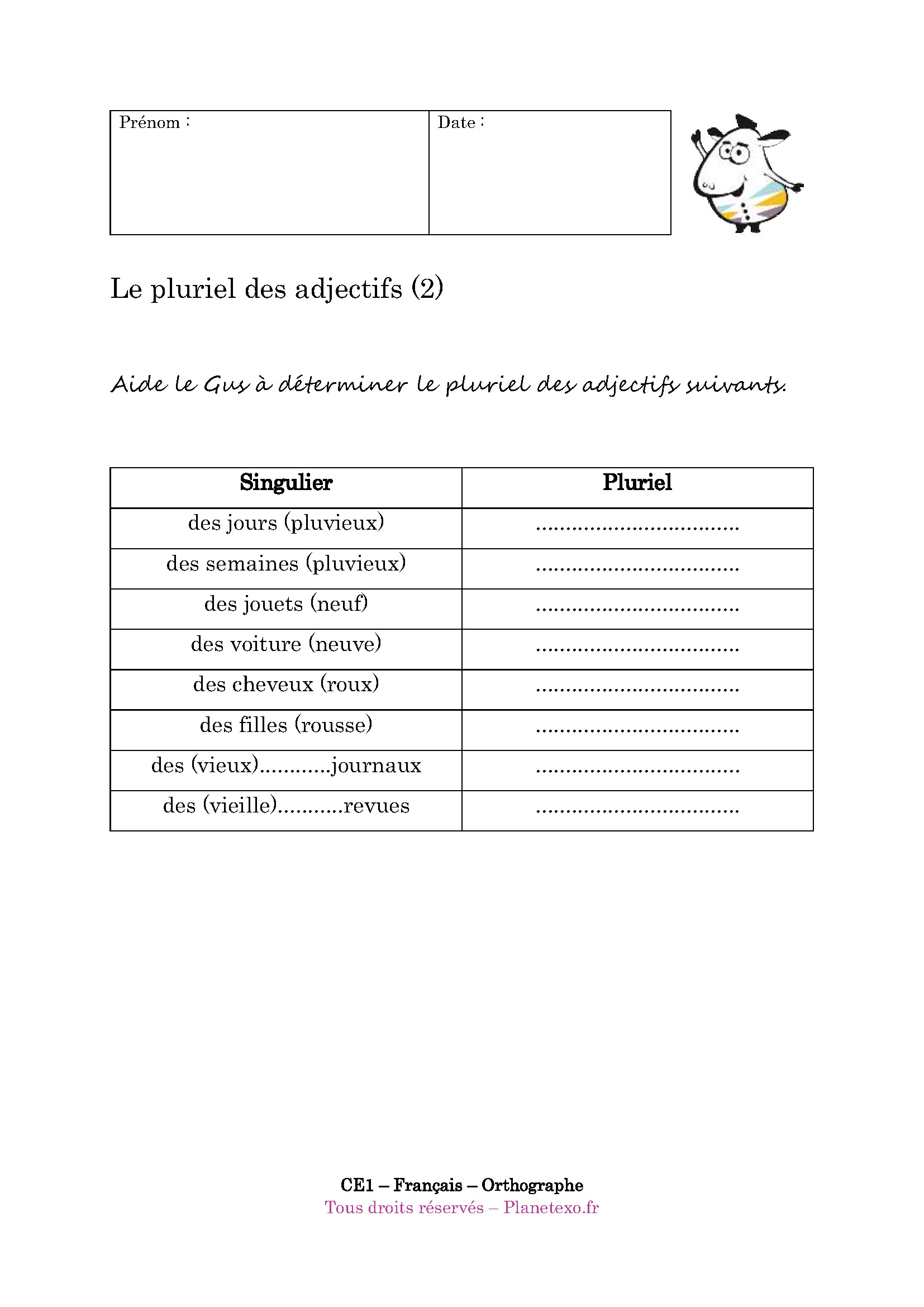 pluriel, adjectif