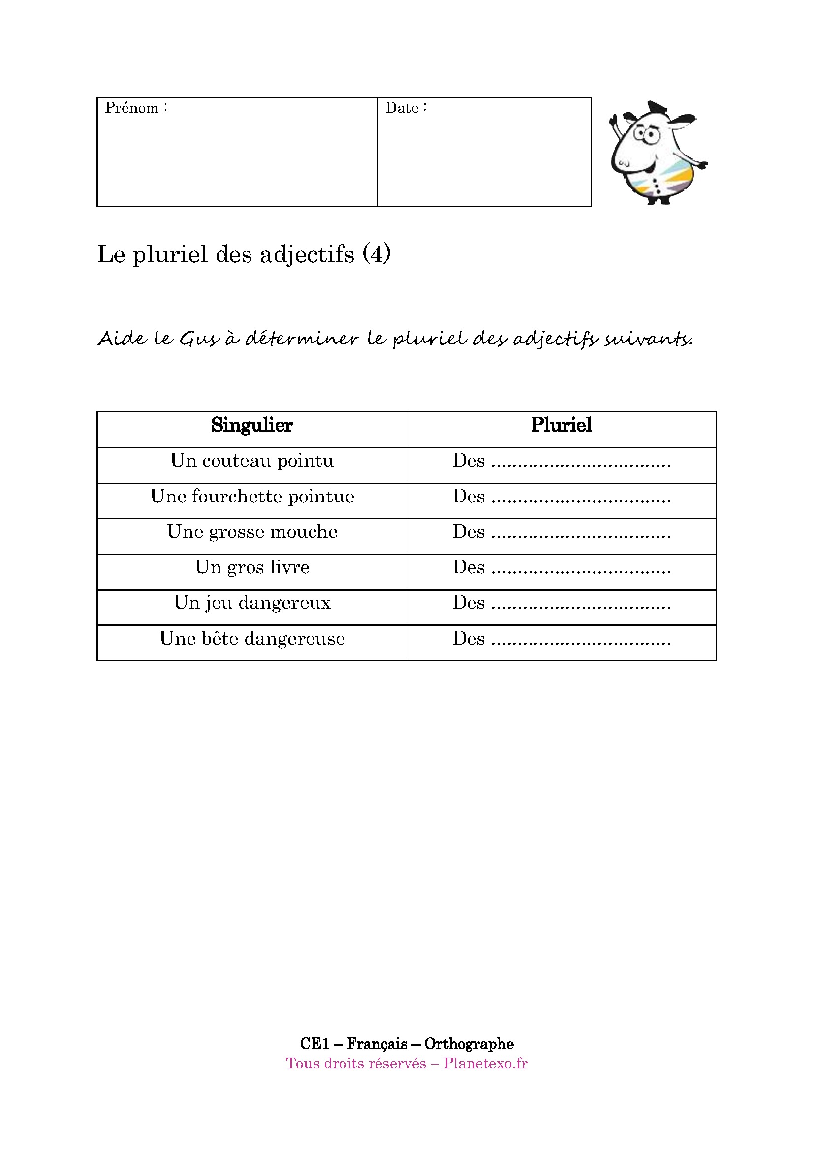 pluriel, adjectif