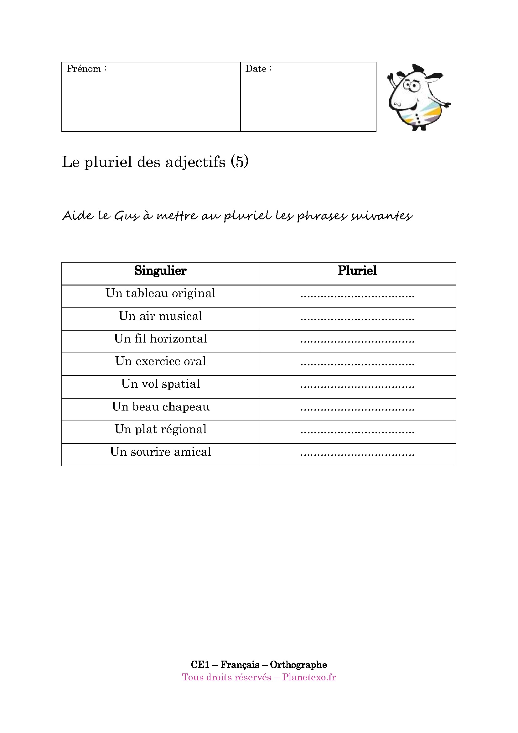 singulier, pluriel