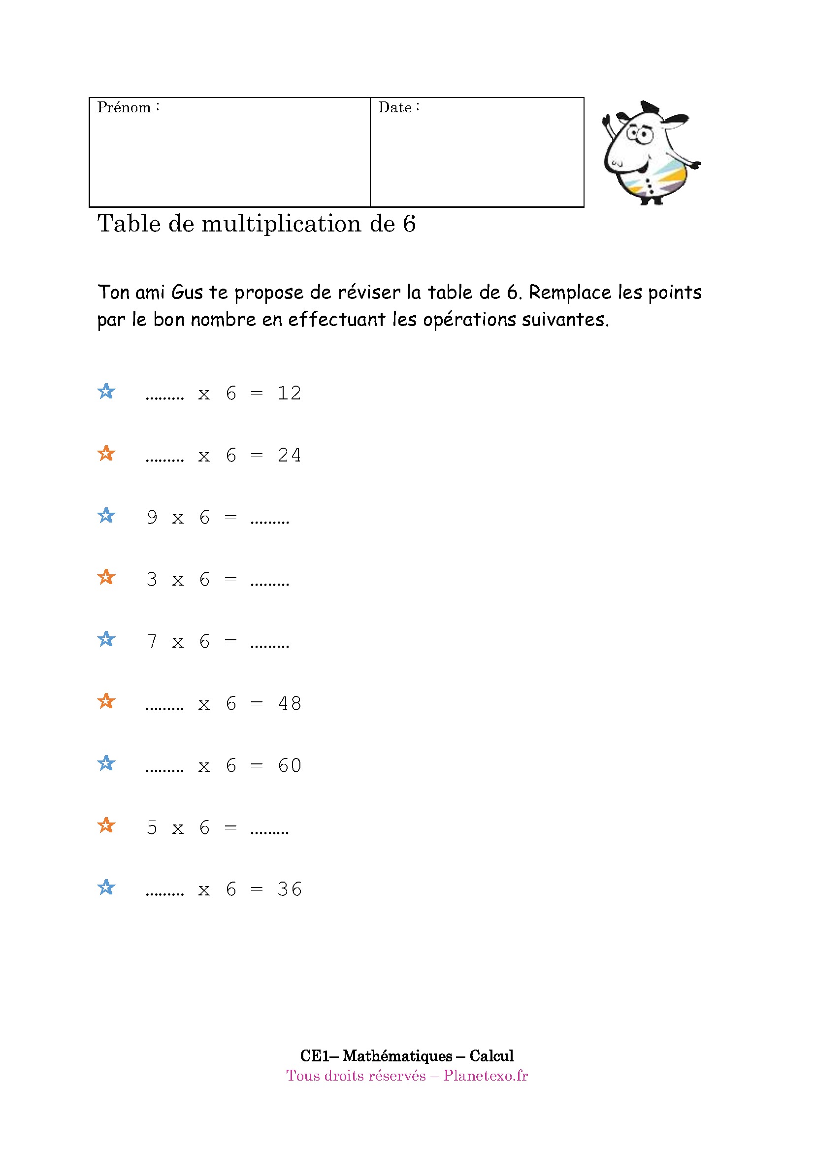 table multiplication