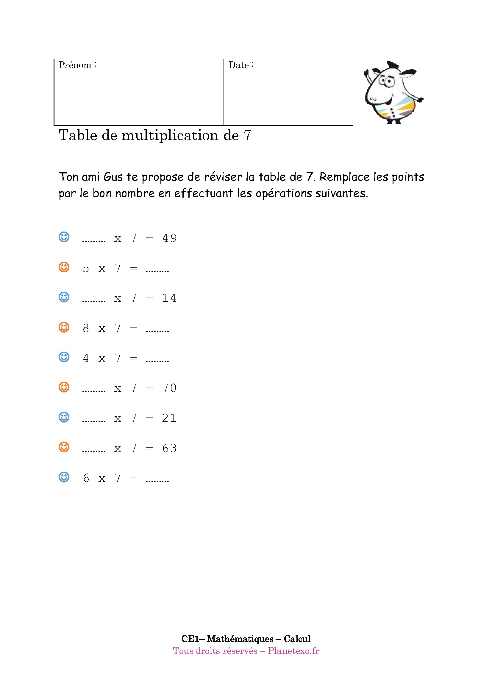 table multiplication