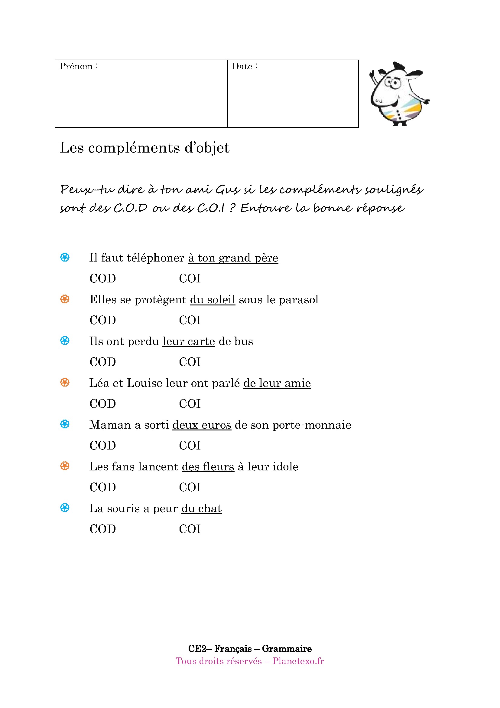 cod coi complement