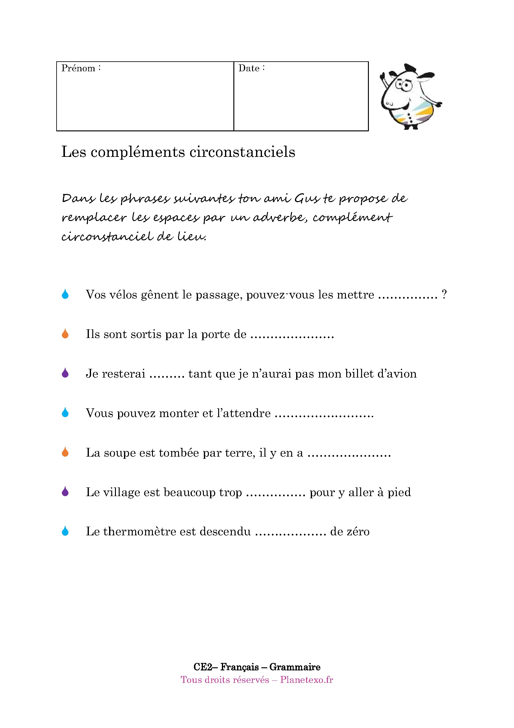 adverbe complement circonstanciel cc