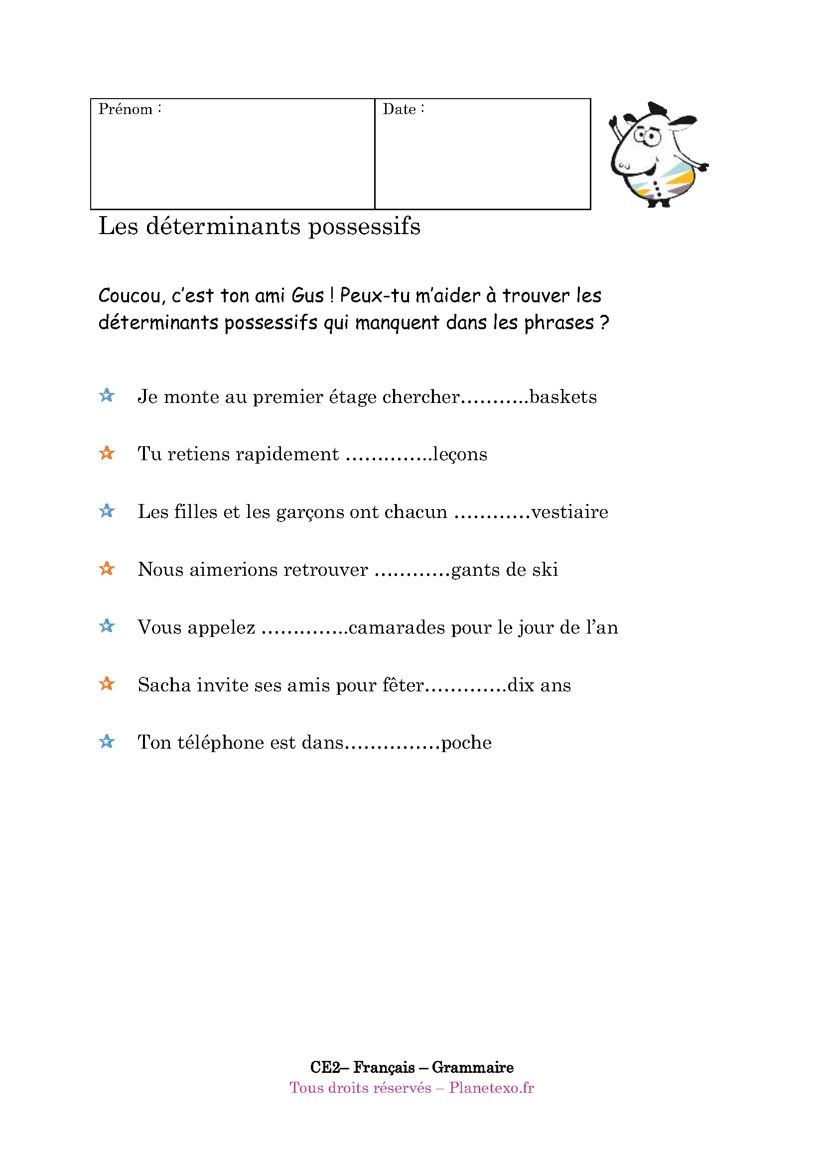 determinant possessif