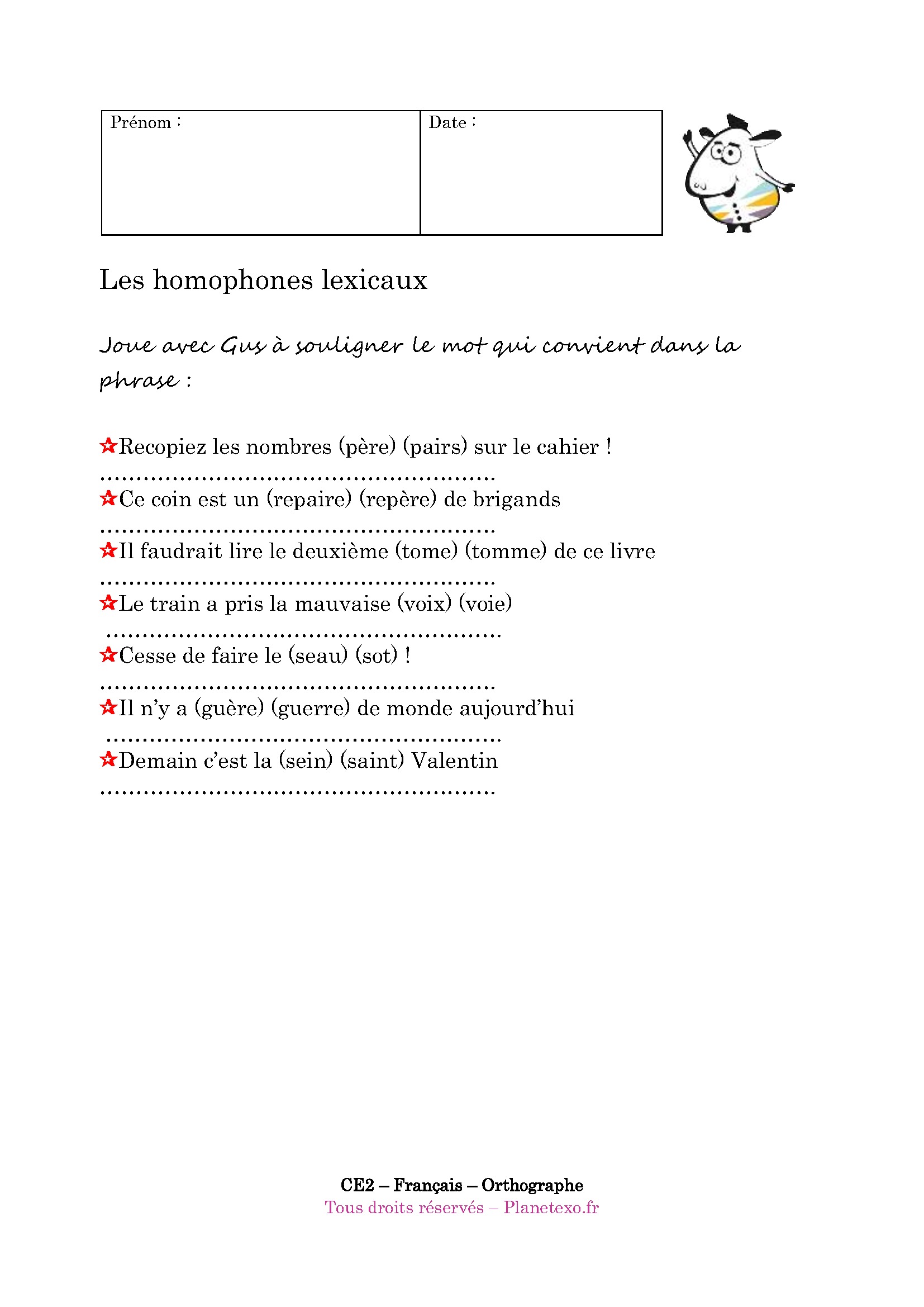 homophone lexical