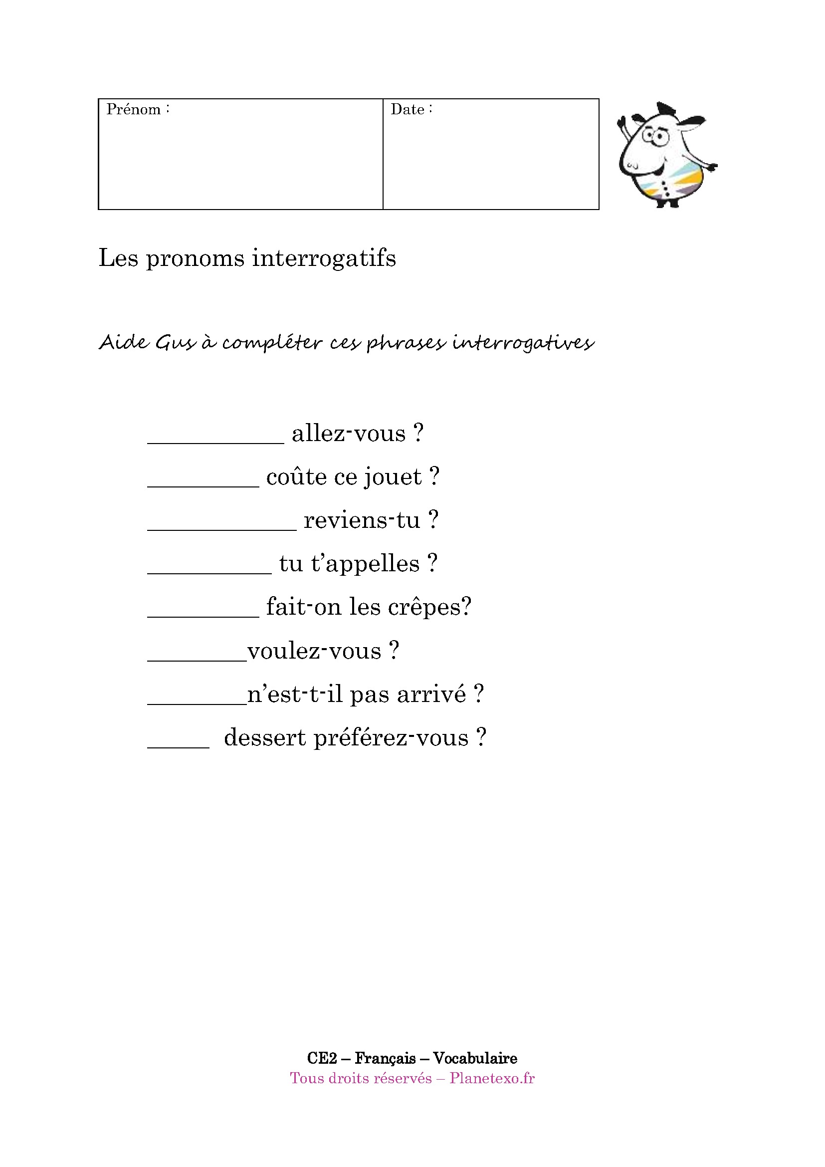 pronom, interrogatif