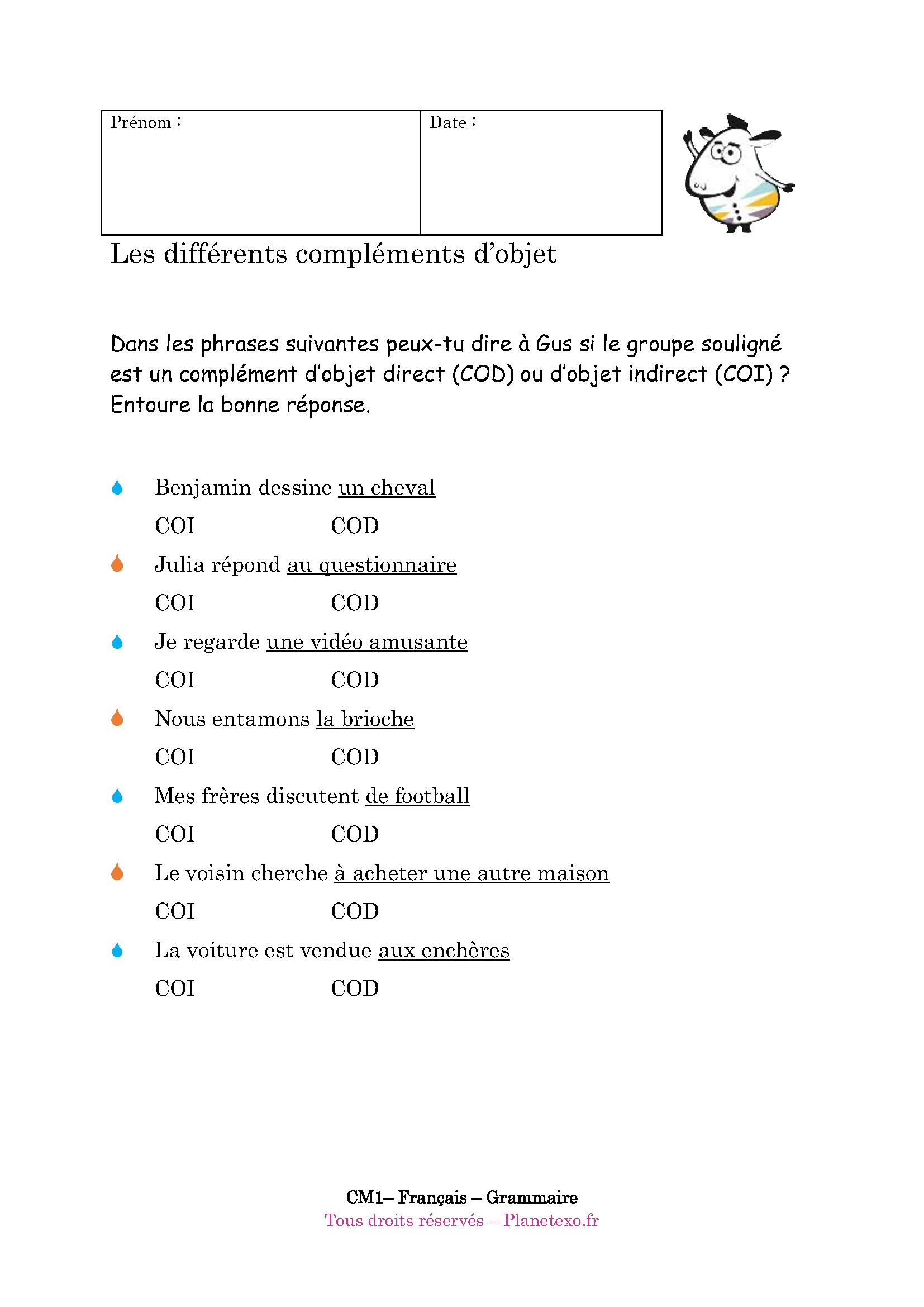 complement objet cod coi