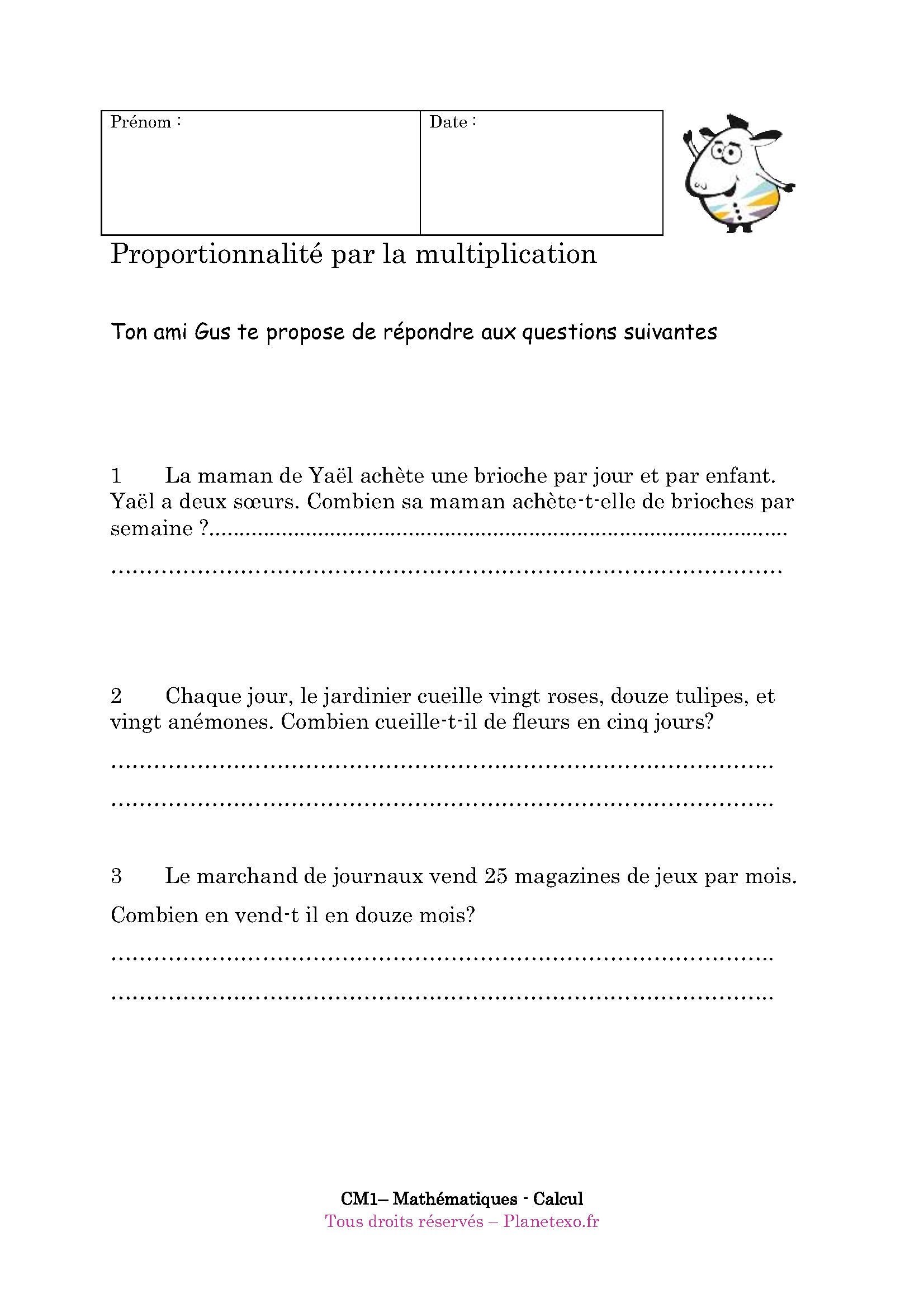 proportionnalite multiplication