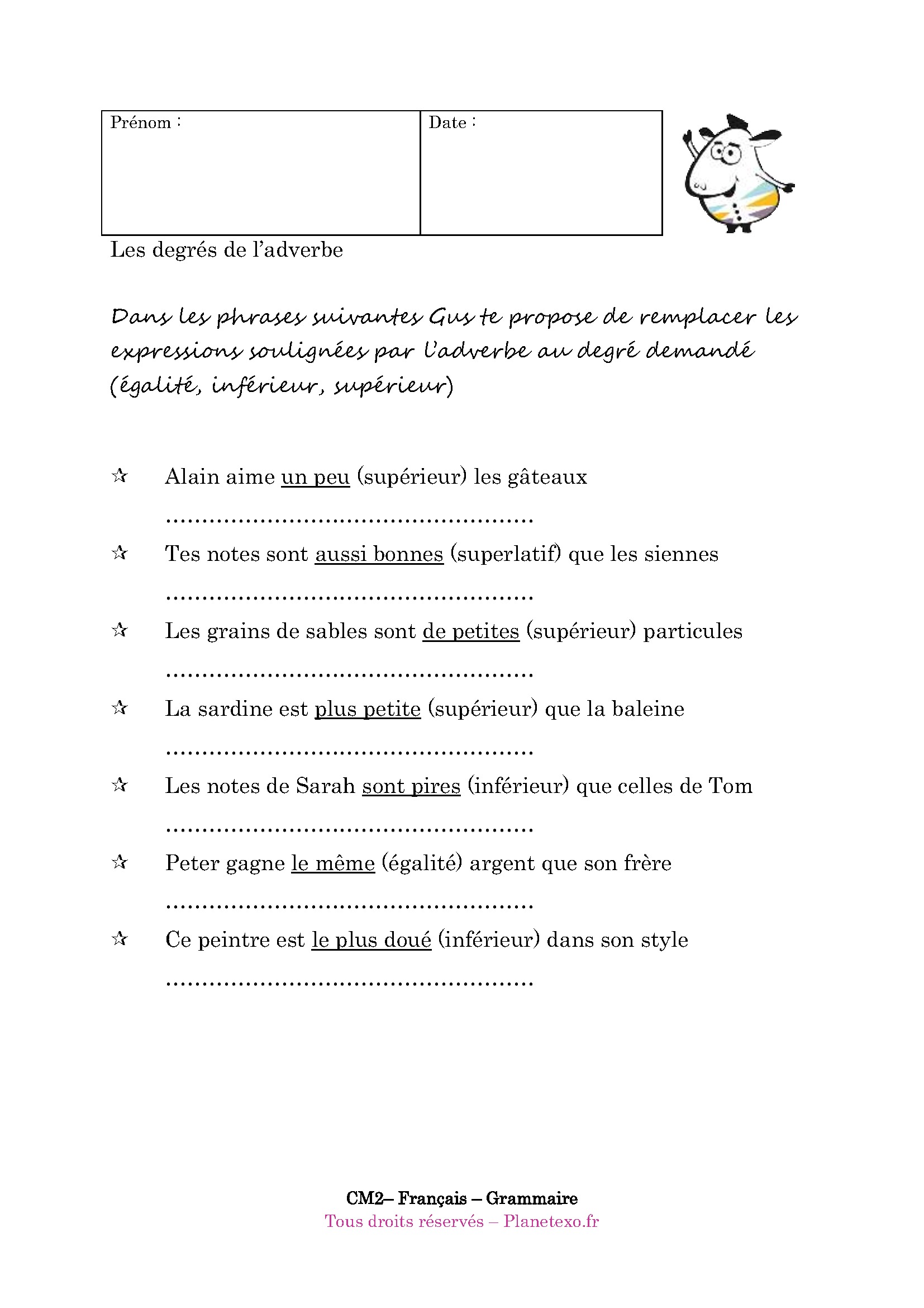 egalite inferieur superieur