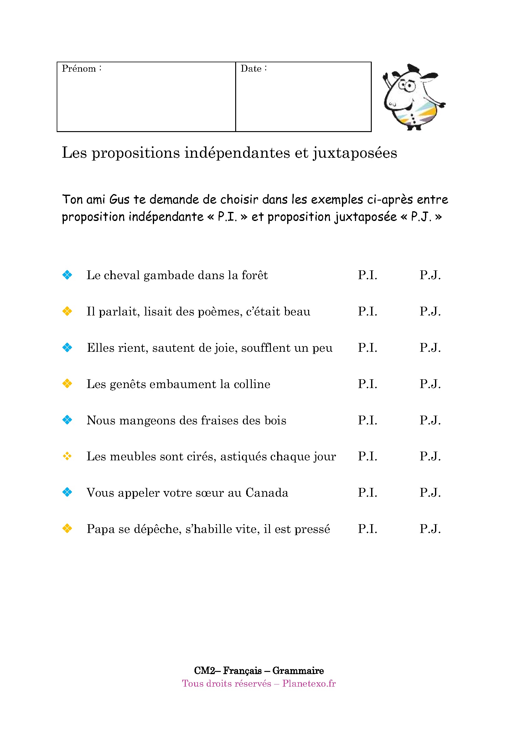 proposition independant juxtapose