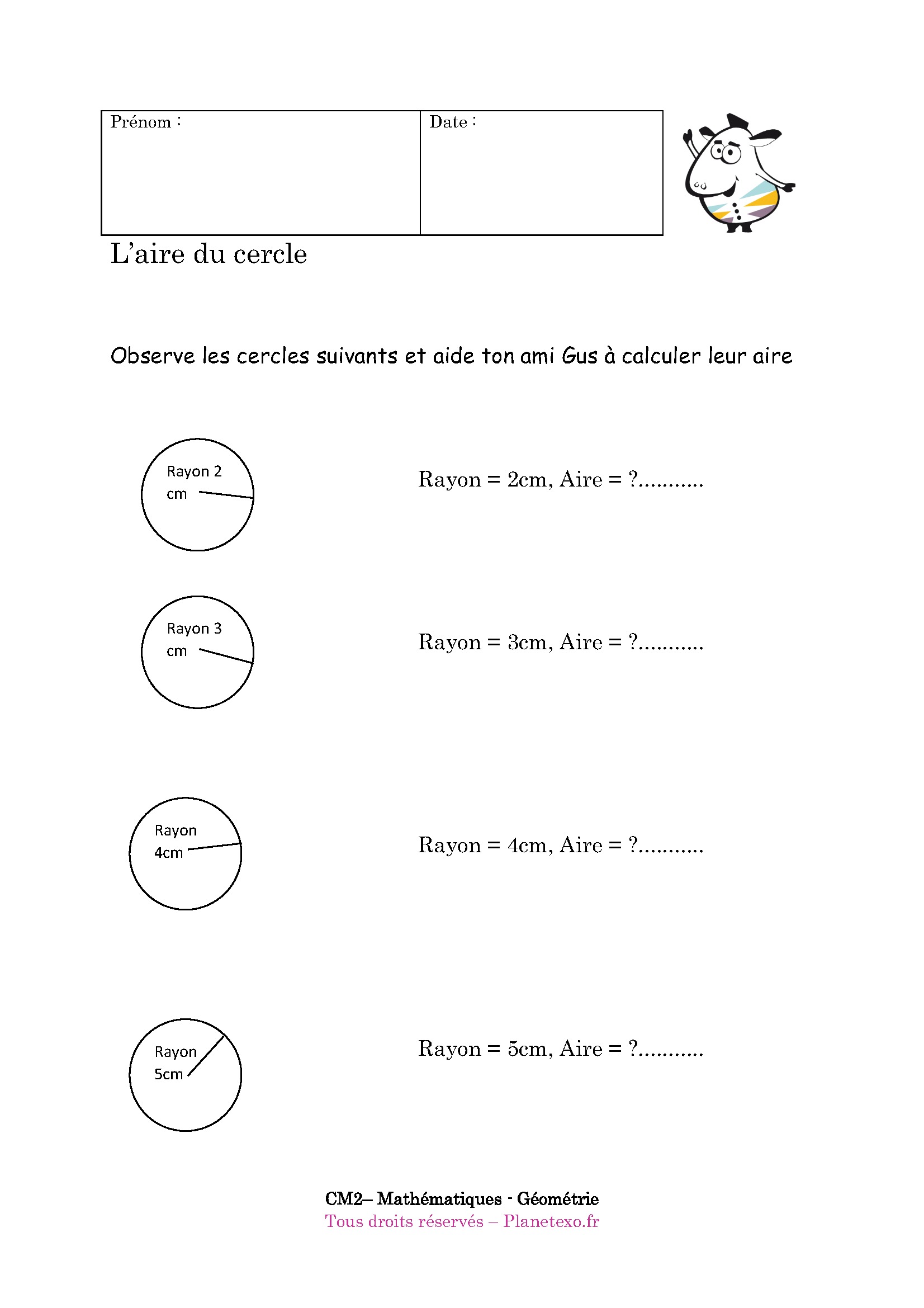 aire cercle