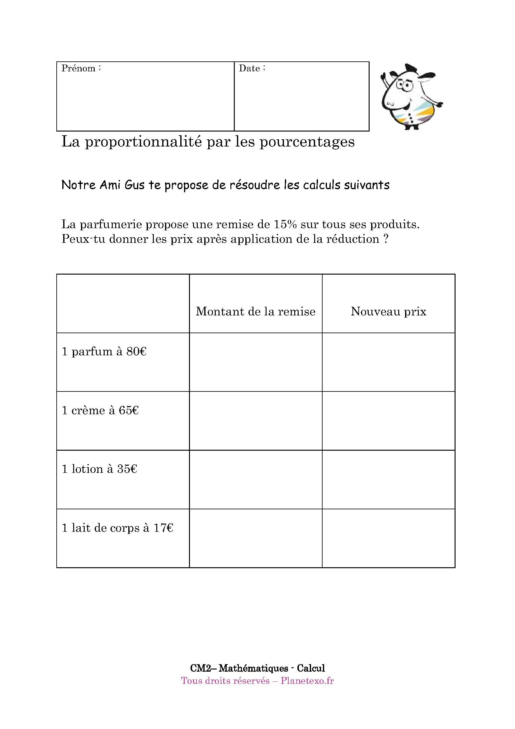 proportion pourcentage