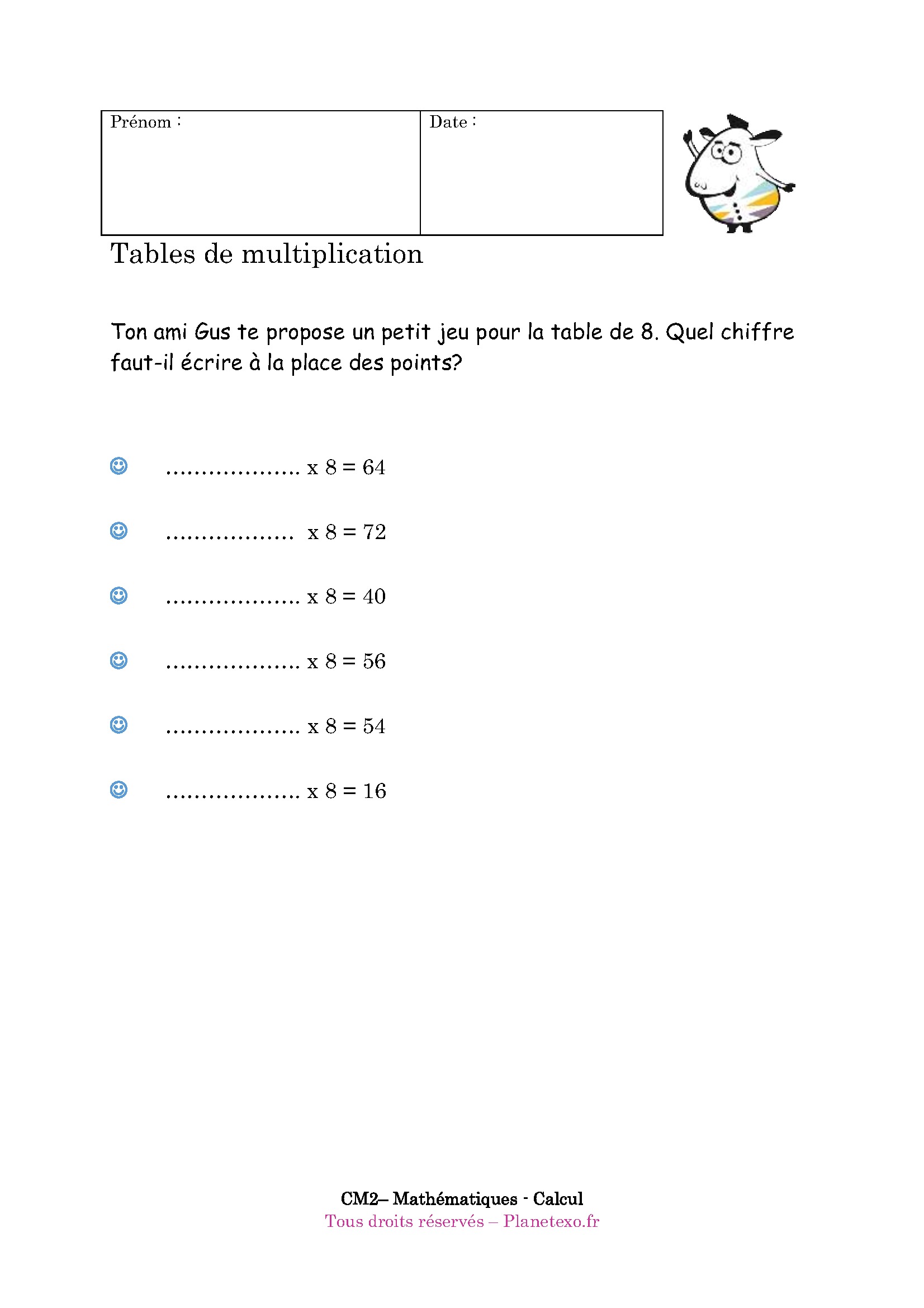 table multiplication